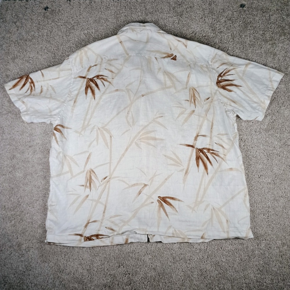 Tommy Bahama 100% Linen Shirt Mens XXL Bamboo Hawaiian Casual Short Sleeve Beige - Picture 7 of 14